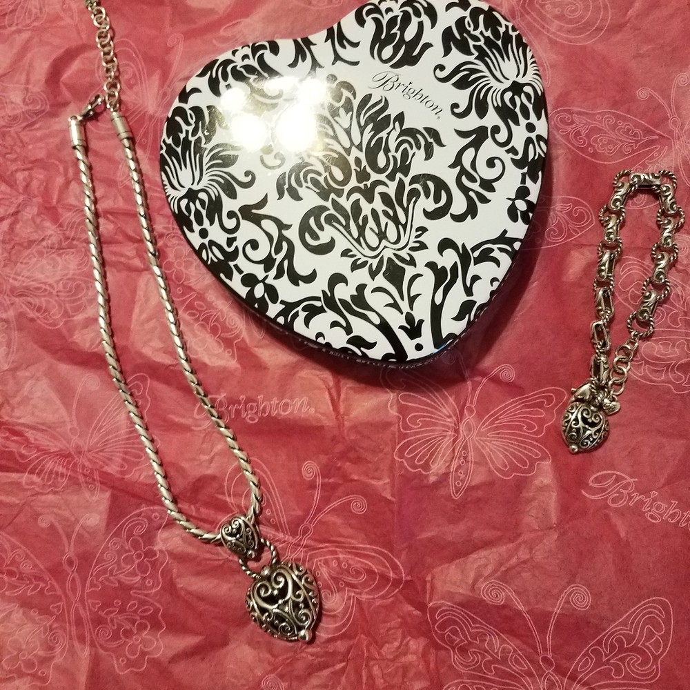 Brighton Filagree Heart Necklace and Bracelet
